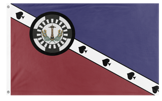 A mockup of the custom flag 'Free New Vegas flag' on a white background