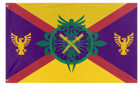 A mockup of the custom flag 'Caasi Republic Flag' on a white background