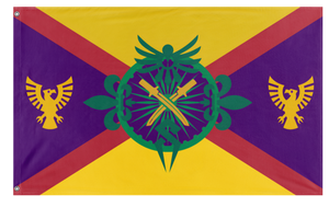 A mockup of the custom flag 'Caasi Republic Flag' on a white background