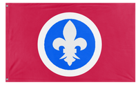 A mockup of the custom flag 'French Oswald Mosley flag' on a white background