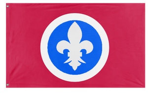 A mockup of the custom flag 'French Oswald Mosley flag' on a white background