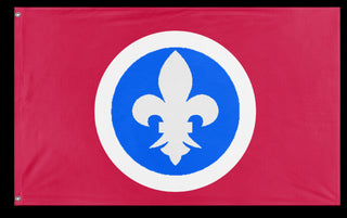 A mockup of the custom flag 'French Oswald Mosley flag' on a white background