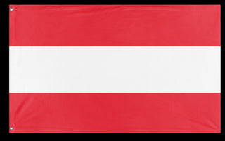 A mockup of the custom flag 'Austria flag' on a white background