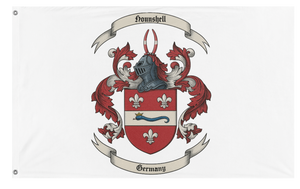 A mockup of the custom flag 'Hounshell Family Flag' on a white background