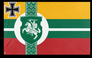 A mockup of the custom flag 'Lithuanian Empire flag' on a white background