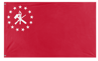 A mockup of the custom flag 'American Socialist Union flag' on a white background