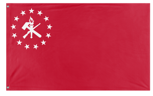 A mockup of the custom flag 'American Socialist Union flag' on a white background