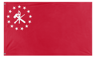 A mockup of the custom flag 'American Socialist Union flag' on a white background