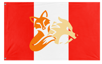 A mockup of the custom flag 'Animaless flag' on a white background