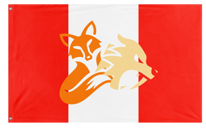 A mockup of the custom flag 'Animaless flag' on a white background