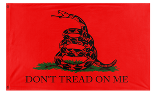 A mockup of the custom flag 'Socialist Gadsden flag' on a white background