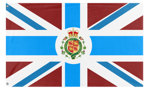 A mockup of the custom flag 'UK flag redsign flag' on a white background
