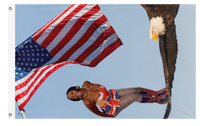 A mockup of the custom flag 'RACHEL flag' on a white background