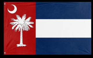 A mockup of the custom flag 'Carolina flag' on a white background