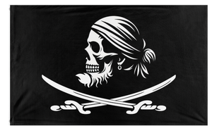 A mockup of the custom flag 'PiratGoatee flag' on a white background