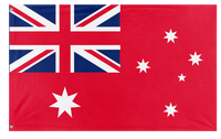 A mockup of the custom flag 'Red Australia flag' on a white background