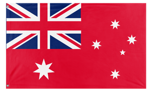 A mockup of the custom flag 'Red Australia flag' on a white background