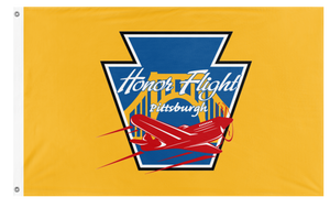 A mockup of the custom flag 'HFP-Gold flag' on a white background