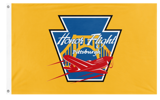 A mockup of the custom flag 'HFP-Gold flag' on a white background