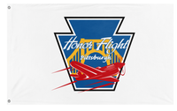 A mockup of the custom flag 'HFP-White flag' on a white background