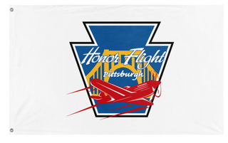 A mockup of the custom flag 'HFP-White flag' on a white background
