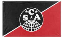 A mockup of the custom flag 'CSA Flag' on a white background