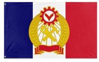 A mockup of the custom flag 'Commune of France flag' on a white background