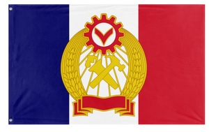 A mockup of the custom flag 'Commune of France flag' on a white background