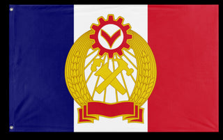A mockup of the custom flag 'Commune of France flag' on a white background