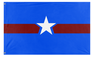 A mockup of the custom flag 'Hopeful Blue flag' on a white background