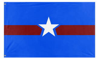 A mockup of the custom flag 'Hopeful Blue flag' on a white background