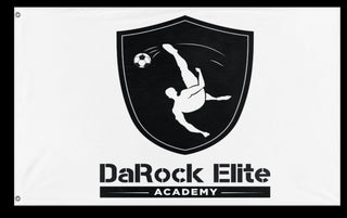 A mockup of the custom flag 'DaRock flag' on a white background