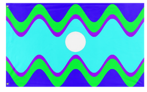 A mockup of the custom flag 'kingman reef flag' on a white background