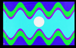 A mockup of the custom flag 'kingman reef flag' on a white background