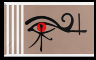 A mockup of the custom flag 'jupiter flag' on a white background