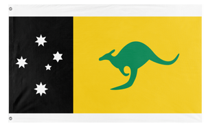 A mockup of the custom flag 'kangaroo island flag' on a white background