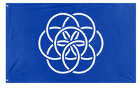 A mockup of the custom flag 'earth flag' on a white background