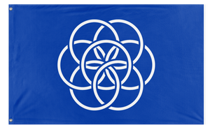 A mockup of the custom flag 'earth flag' on a white background