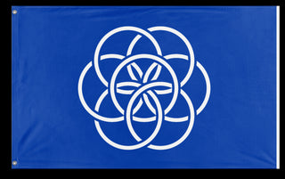 A mockup of the custom flag 'earth flag' on a white background