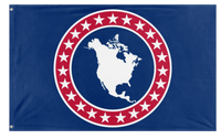 A mockup of the custom flag 'north america flag' on a white background