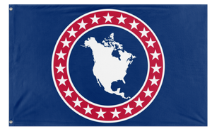 A mockup of the custom flag 'north america flag' on a white background
