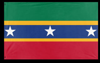 A mockup of the custom flag 'komful flag' on a white background