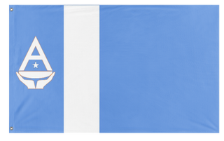 A mockup of the custom flag 'marie byrd land flag' on a white background