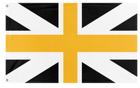 A mockup of the custom flag 'Kingdom of Alexander flag' on a white background