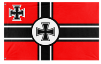 A mockup of the custom flag 'Iron cross flag' on a white background