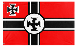 A mockup of the custom flag 'Iron cross flag' on a white background