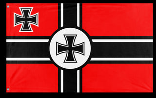 A mockup of the custom flag 'Iron cross flag' on a white background
