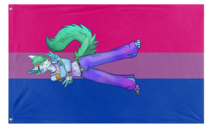 A mockup of the custom flag 'Hyper-raver flag' on a white background