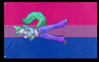 A mockup of the custom flag 'Hyper-raver flag' on a white background