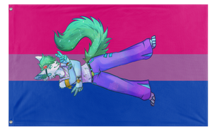 A mockup of the custom flag 'Hyper-raver flag' on a white background